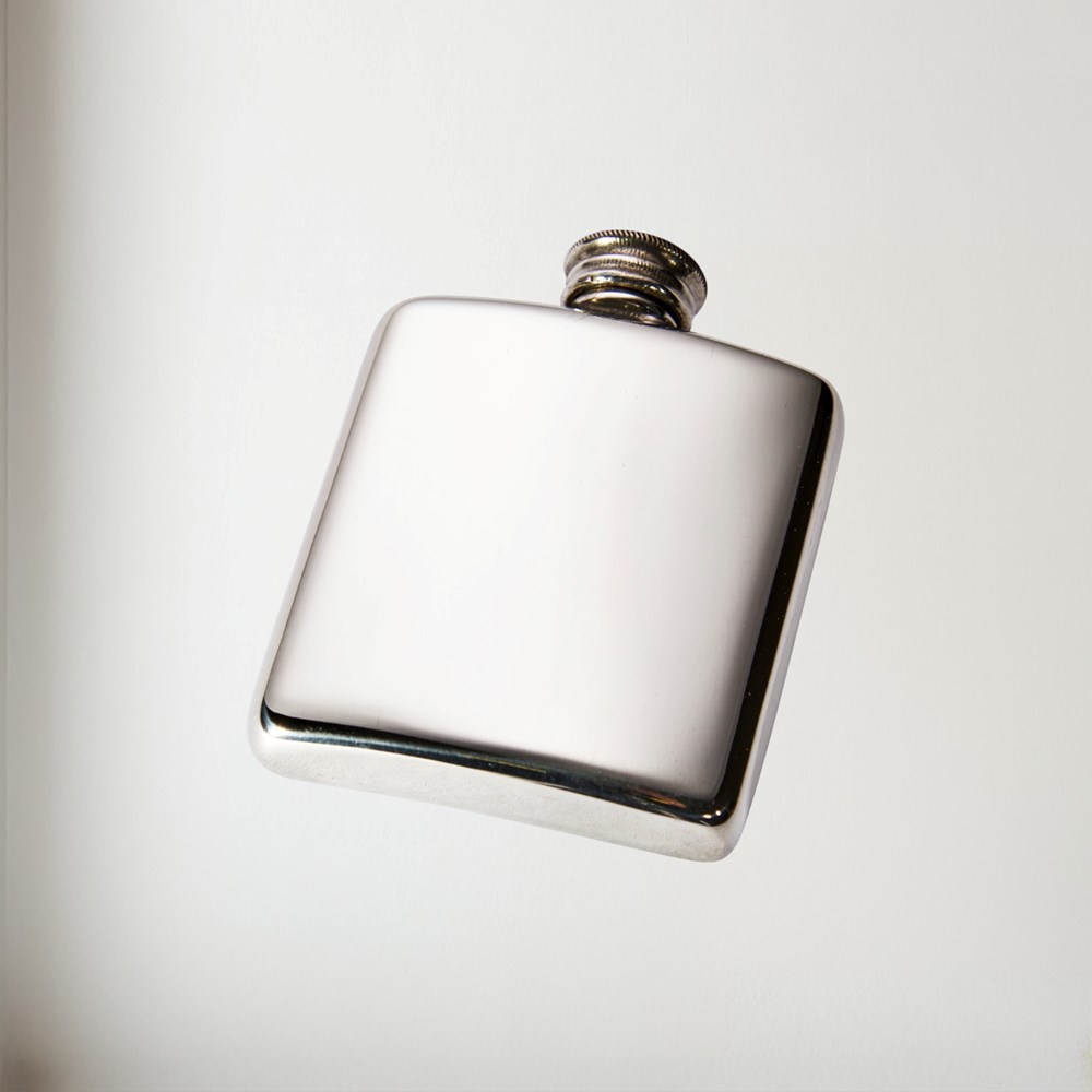 2oz Plain Pocket Flask 2oz Plain Pewter Pocket Flask