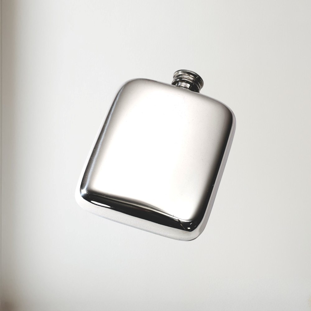 4oz Plain Pewter Pocket Flask 4oz Plain Pewter Pocket Flask