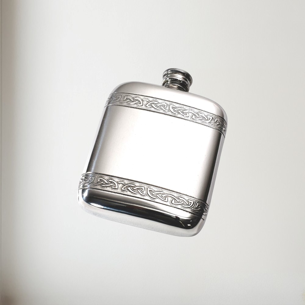 Celtic Bands Pewter Pocket Flask Celtic Bands pewter pocket flask