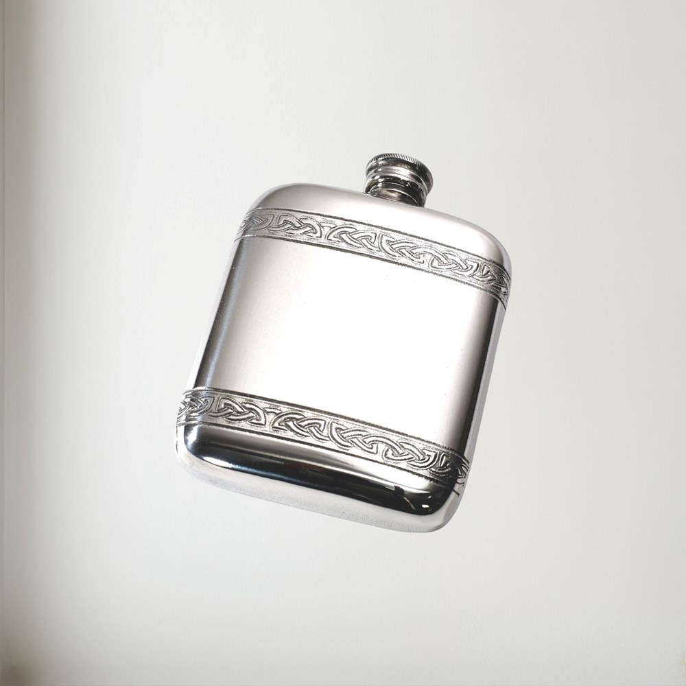 Celtic Bands pewter pocket flask