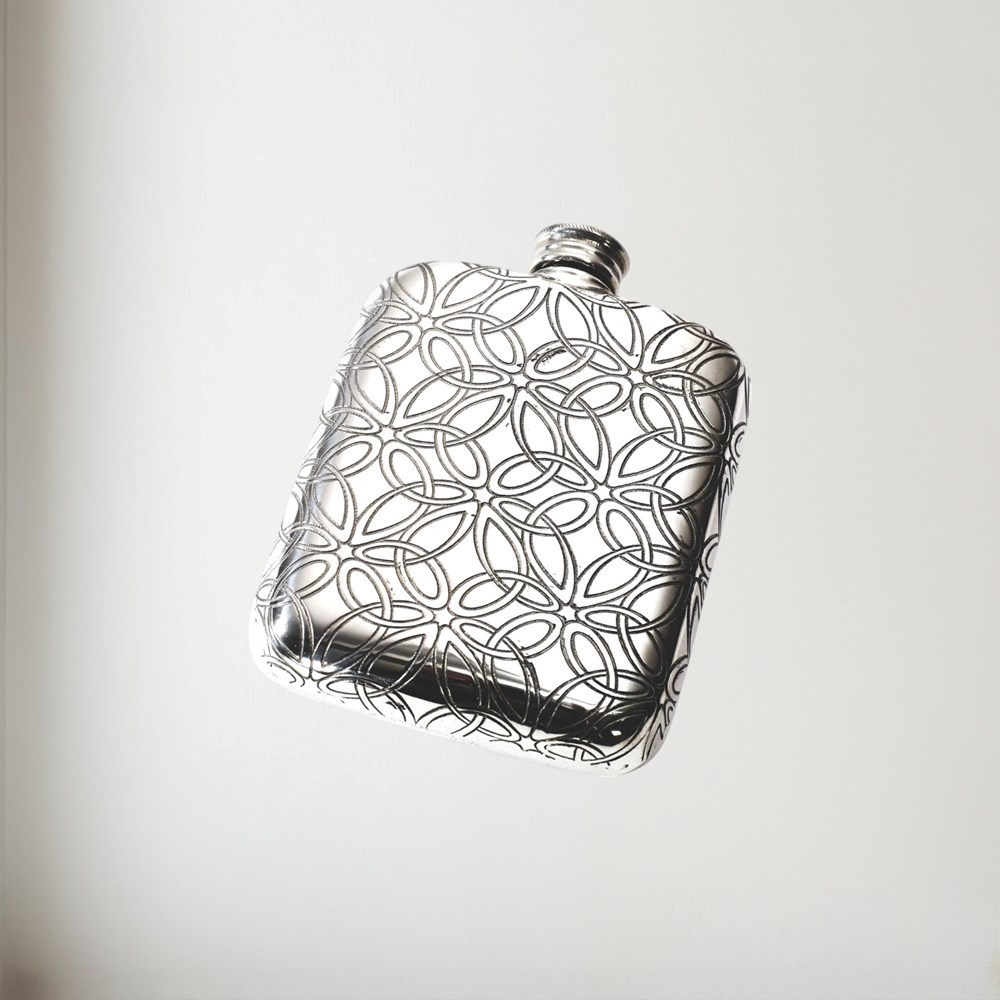 4oz Triquetra  Pewter Pocket Flask