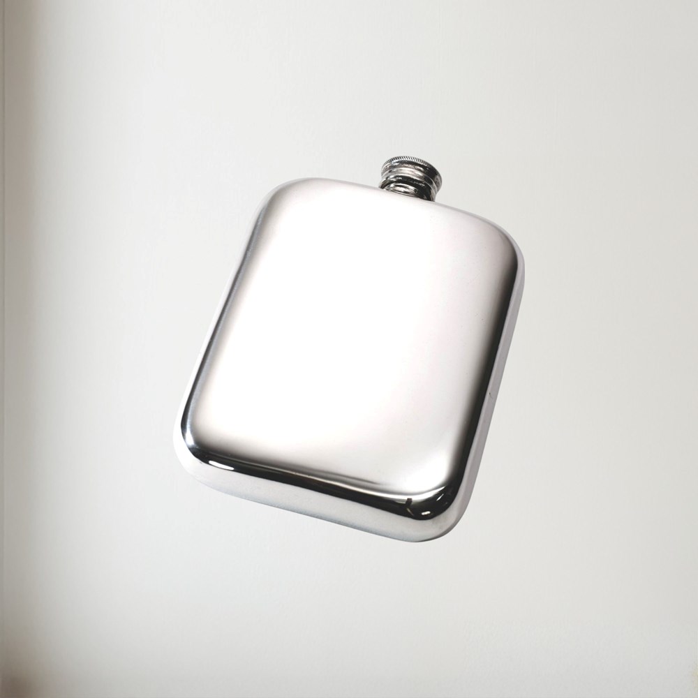 6oz Plain Pewter Pocket Flask 6oz Plain Pewter Pocket Flask