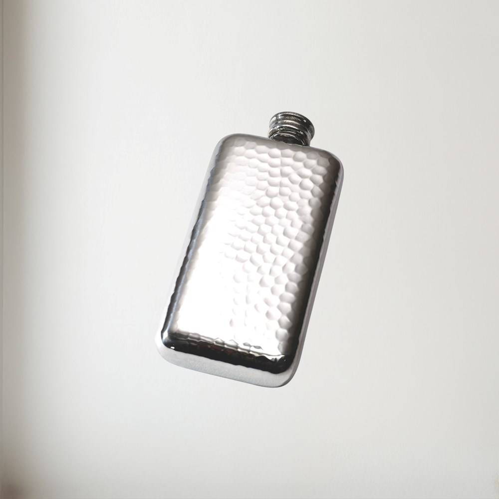 3oz Hammered Pewter Pocket Flask 3oz hammered pocket flask