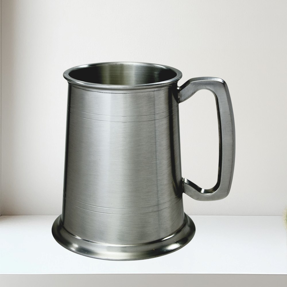 One Pint Antique Finish Lined Pewter Tankard A238A 1 pint Antique Finish Pewter Tankard