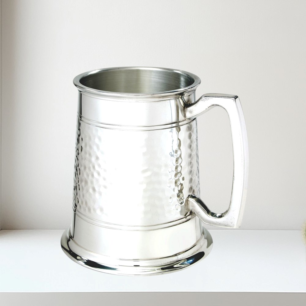 Half Hammered One Pint Pewter Tankard Half Hammered 1 pint pewter Tankard