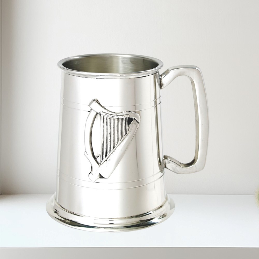 Irish Harp Badge One Pint Pewter Tankard Irish Harp Badge 1 Pint Pewter Tankard