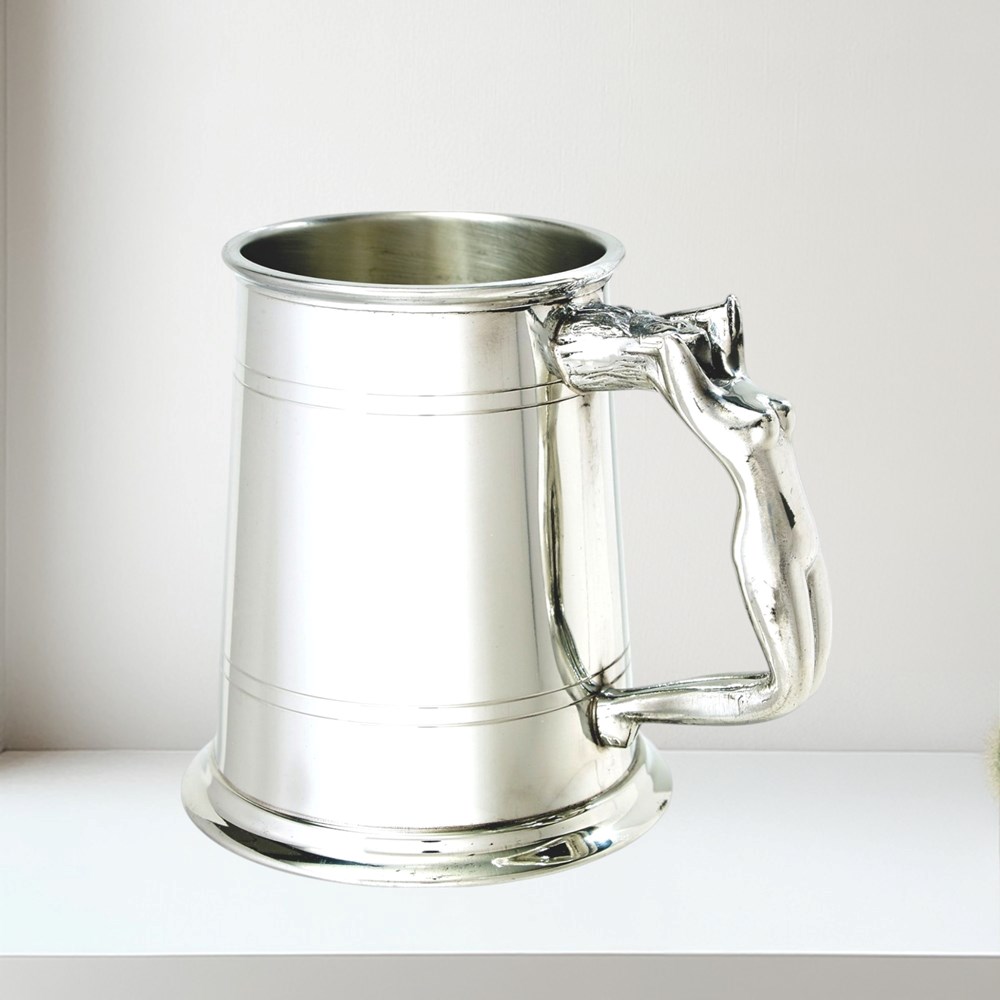 Nymph Handle One Pint Pewter Tankard Nymph Handle Pewter Tankard