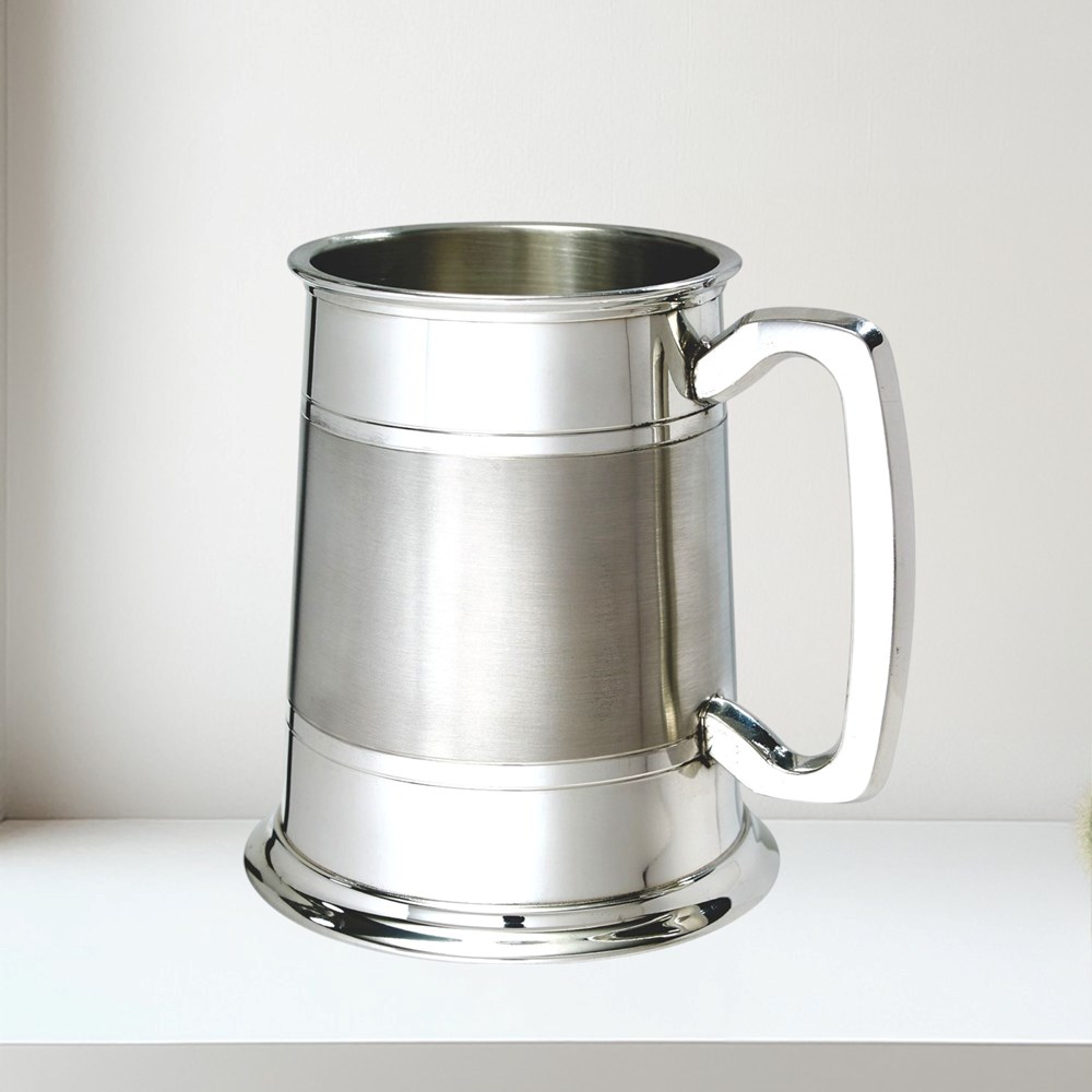 Part Satin Standard 1 pint Lined Pewter Tankard