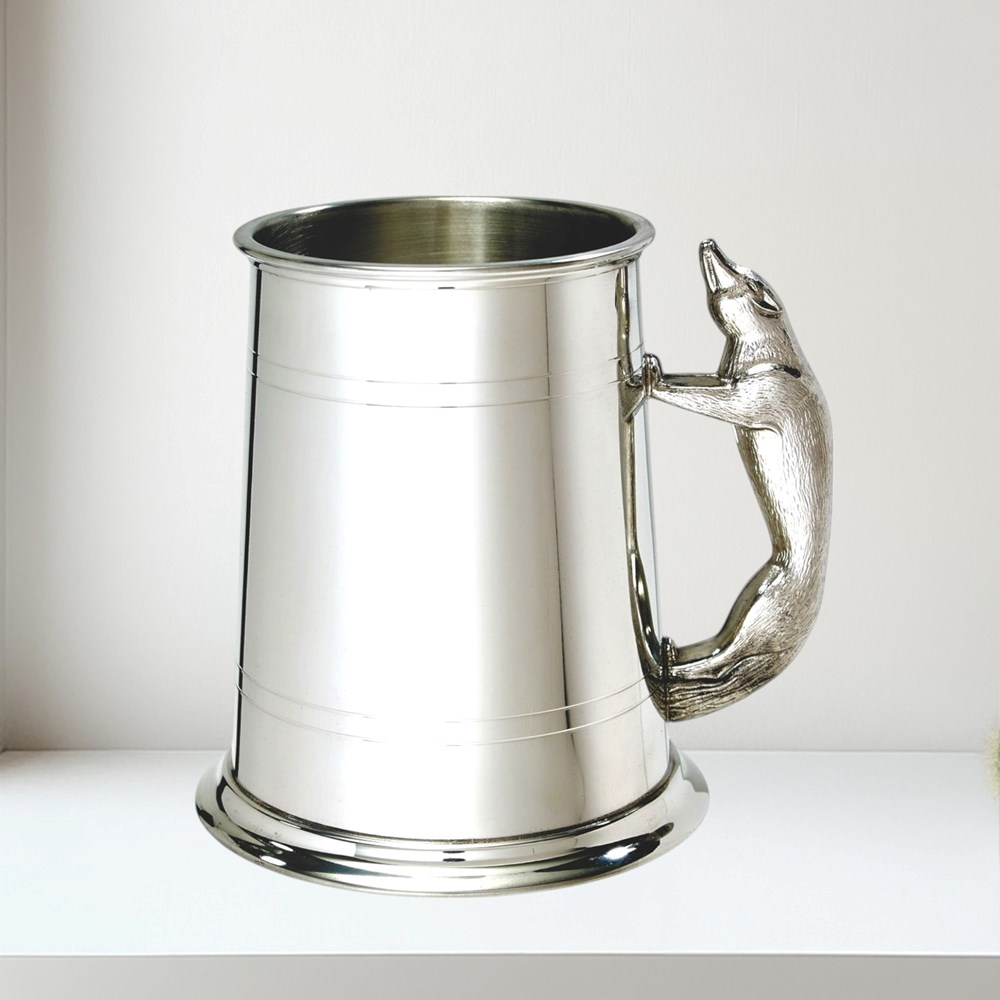 Fox Handle One Pint Pewter Tankard Fox Handle 1 pint pewter Tankard