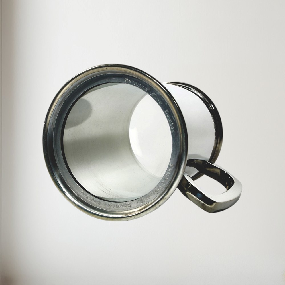 Plain 1 pint PewterTankard with Glass Base