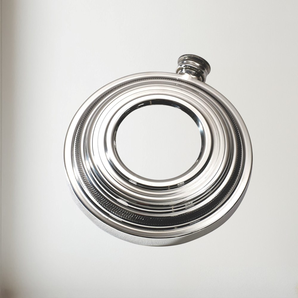 Clay Shot round pewter Flask