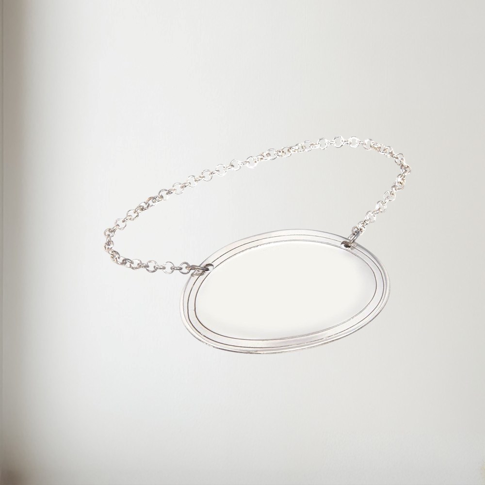 Cast Pewter Plain Oval Decanter Label Cast Pewter Plain oval decanter label