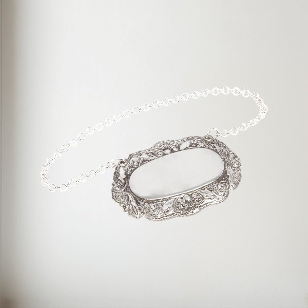 Cast Pewter Shell Pattern Decanter Label Cast Pewter Shell Pattern Decanter Label