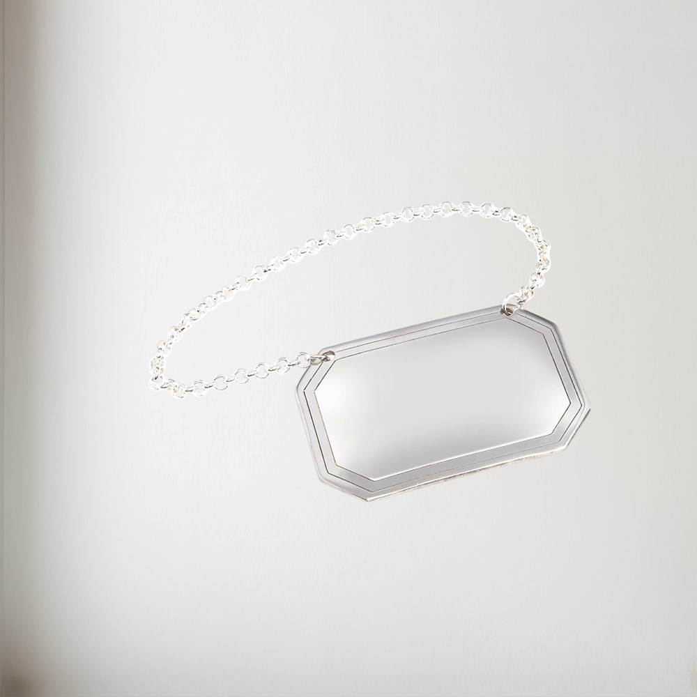 Cast Pewter Plain Rectangular Decanter Label Cast Pewer Plain Rectangular decanter label