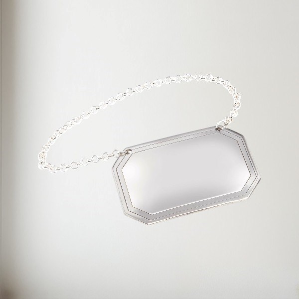 Cast Pewer Plain Rectangular decanter label