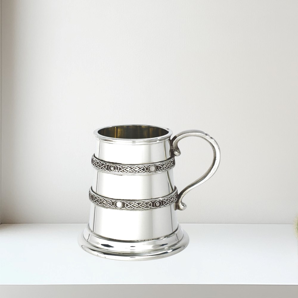 Quarter Pint Double Celtic Bands Pewter Baby Mug Quarter pint double celtic bands Pewter Baby mug
