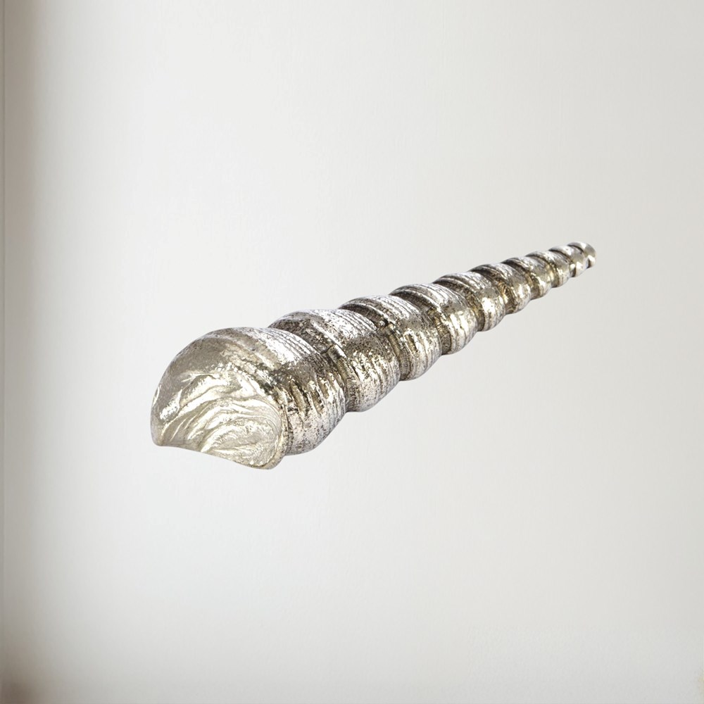 Cast Pewter Long Spiral Shell Ornament cast pewter Long Spiral Shell ornament
