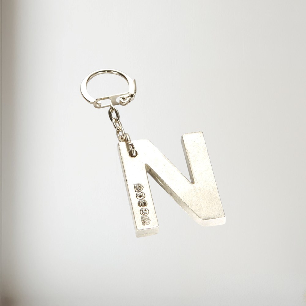 Initial N Touchmarked Pewter Keyring Initial N Touchmarked Pewter Keyring
