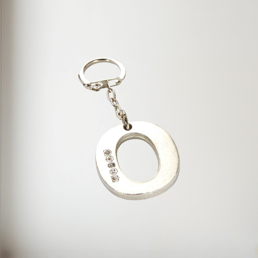 Initial O Touchmarked Pewter Keyring