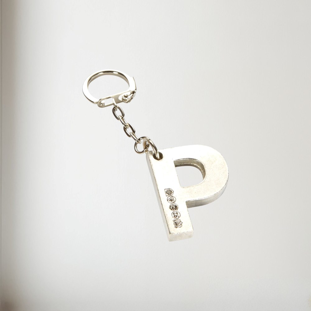 Initial P Touchmarked Pewter Keyring Initial P Touchmarked Pewter Keyring