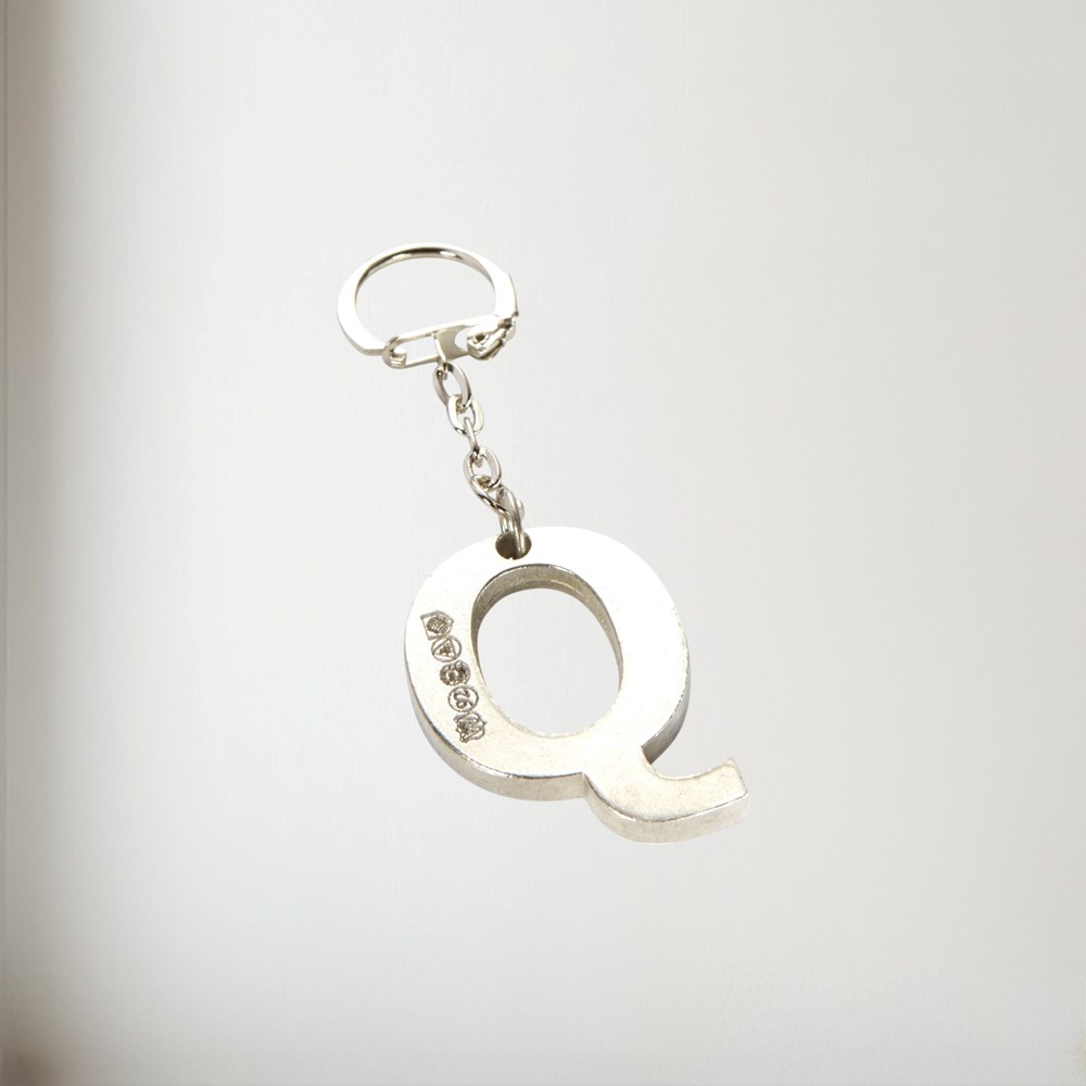 Initial Q Touchmarked Pewter Keyring