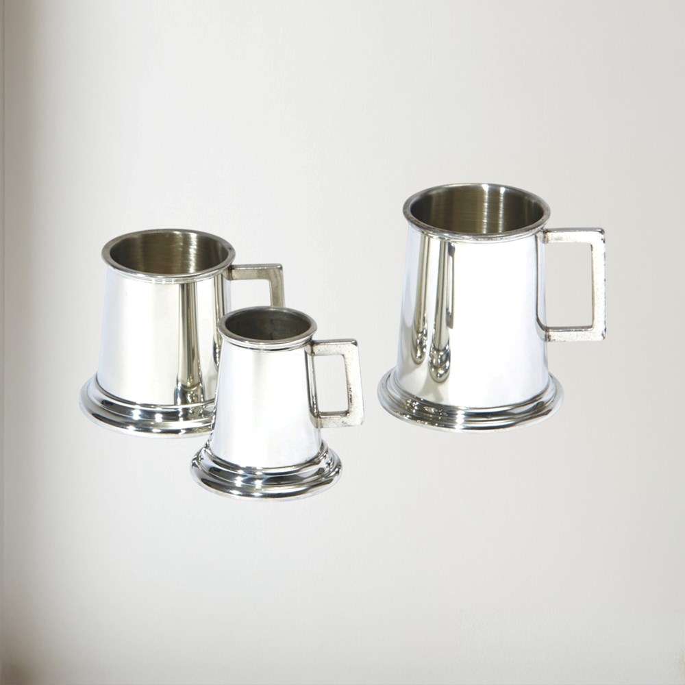 Set Of Three Pewter Tankard Measures Set Of Three Pewter Tankard Measures