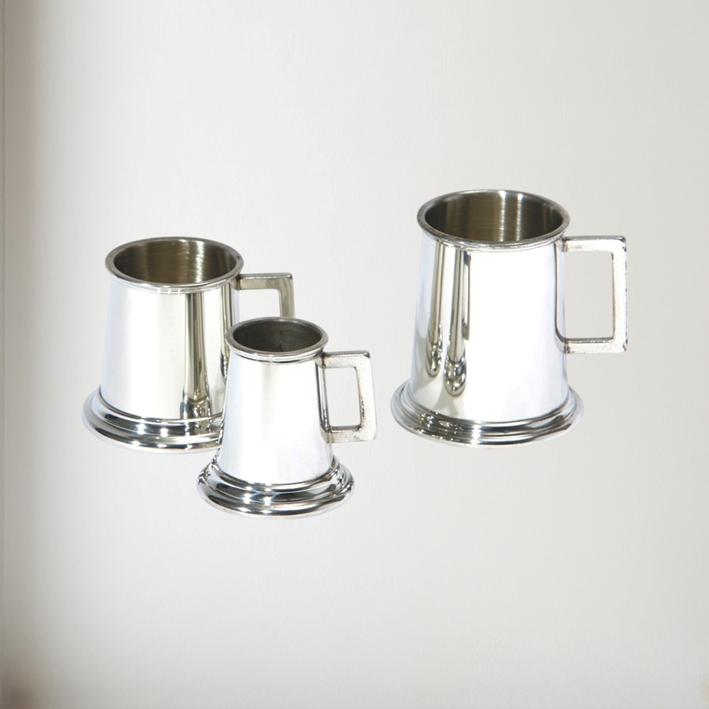 Set Of Three Pewter Tankard Measures Set Of Three Pewter Tankard Measures