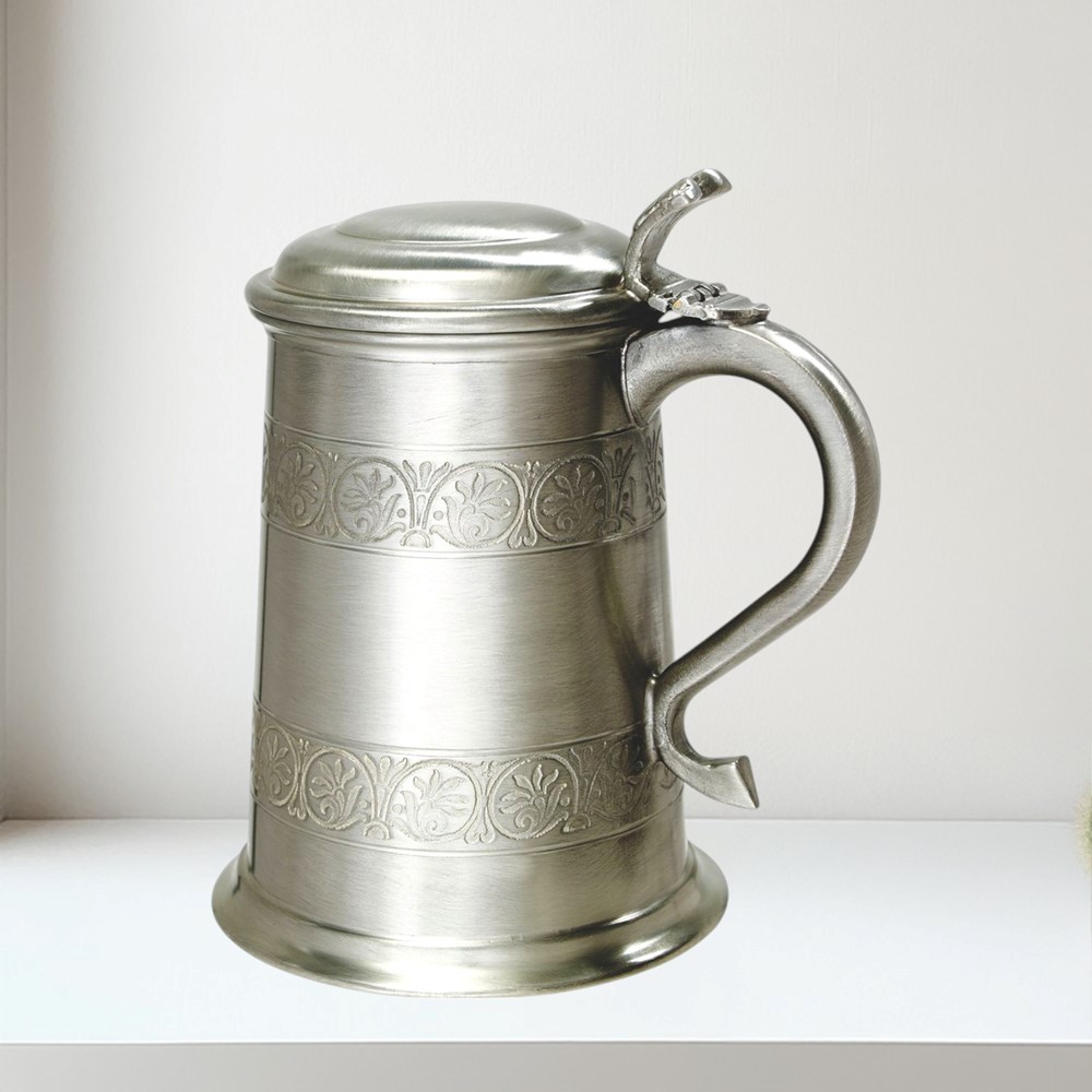 Medieval Antique Finish Pewter One Pint Tankard Medieval Antique Finish Pewter 1 Pint Tankard