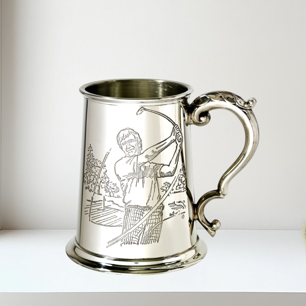 Golf Scene 1 pint pewter Tankard