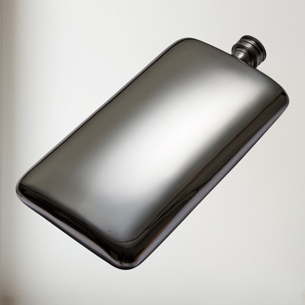 17oz Plain Pewter Pocket Flask 17oz Plain Pewter Pocket Flask